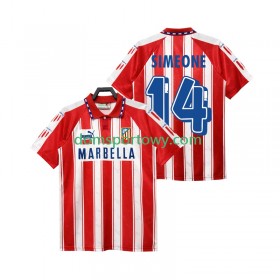 Koszulka Atlético Madryt SIMEONE 14 1995 Retro Domowe Koszulki Piłkarskie 1994 Krótki Rękaw